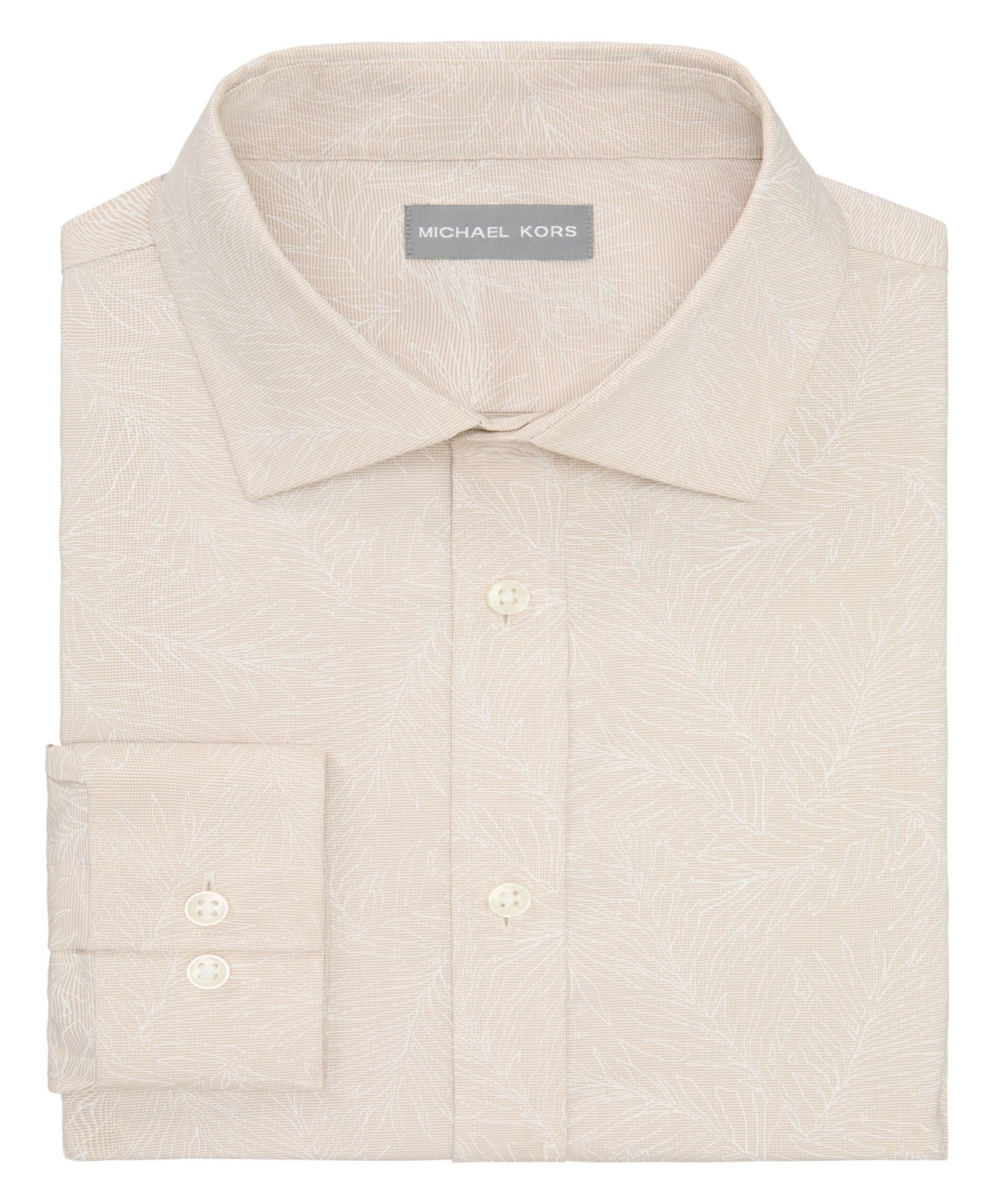 Мужская рубашка Michael Kors Eco Passport Stretch Untucked Shirt, Slim Fit, цвет: Рыжевато-коричневый — фото 5