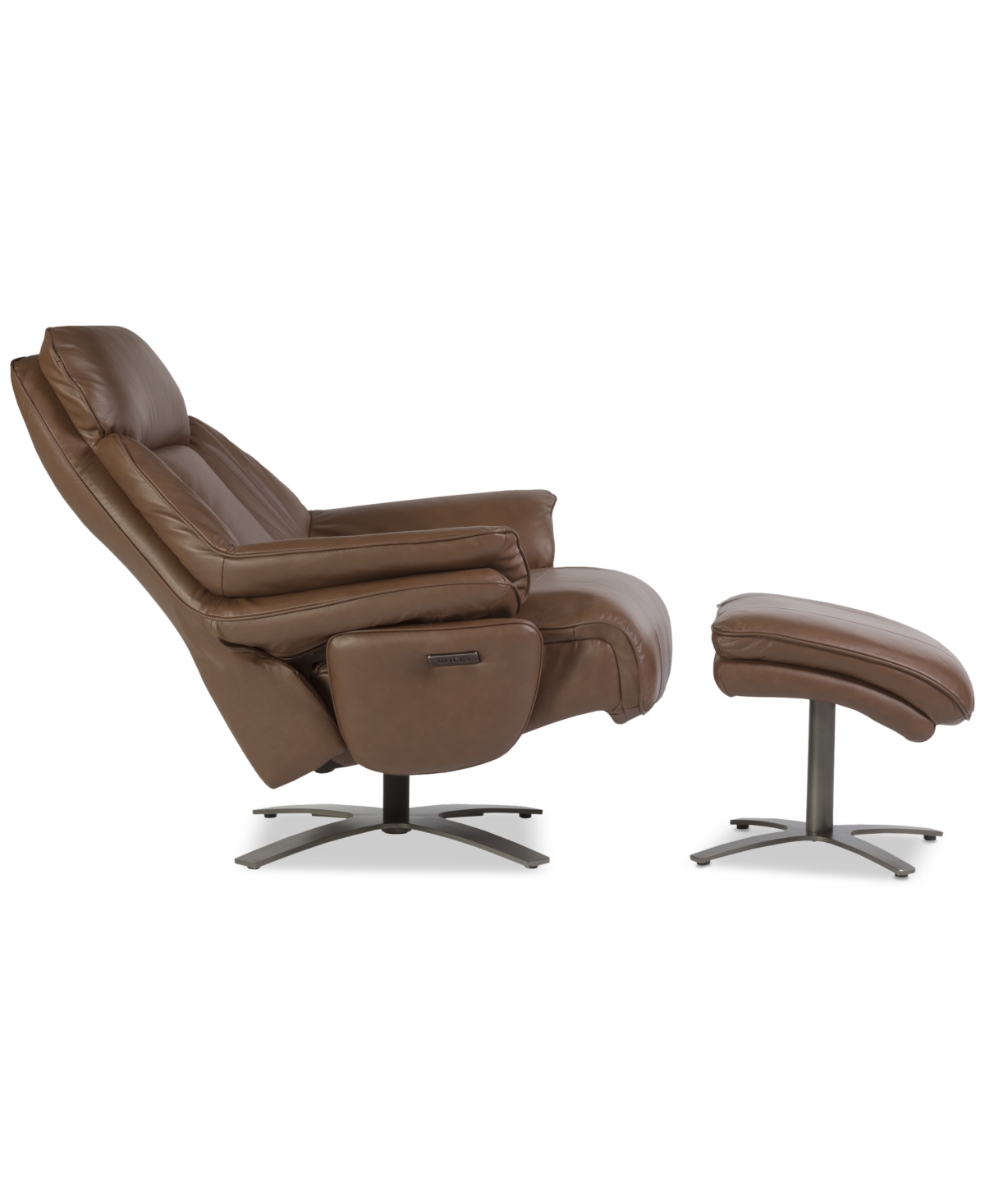 Macy's Guermo Leather Power Recliner, Exclusively At  In Brown