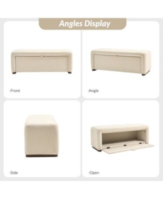 Alicia Modern Storage Bench with Side-opening Storage