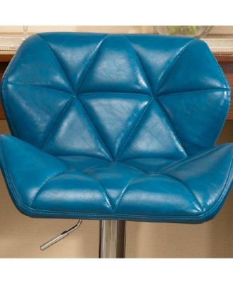 of 2 Adjustable Swivel Bar Stools with Diamond-Tufted Faux Leather Seats, Footrest, and Chrome Base for Kitchen or Home Bar