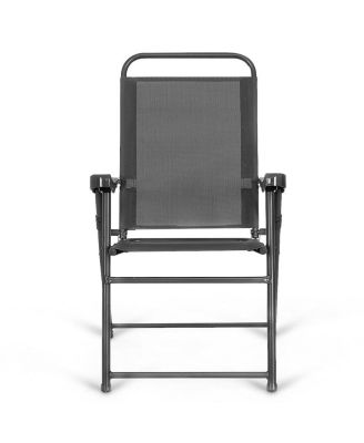 4PCS Outdoor Patio Folding Chair W/Armrest Portable Camping Lawn Garden