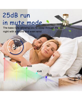 62-In Ceiling Fan with Remote Control, Reversible DC Motor, Solid Wood,No Noise