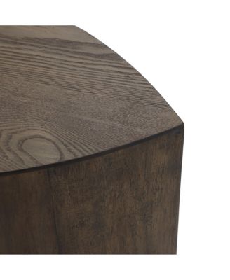 2-Piece Teardrop Drum Wood Side Tables Set in Walnut Finish