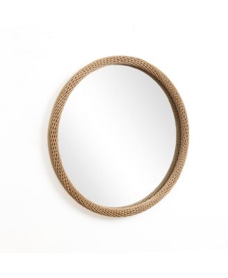 Bamboo Frame Round Accent and Vanity Wall Mirror