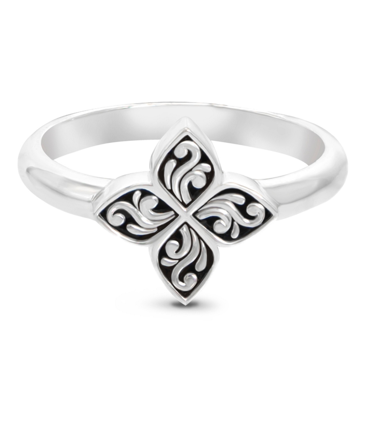 Clover Filigree Ring in Sterling Silver, Size 9 - Silver