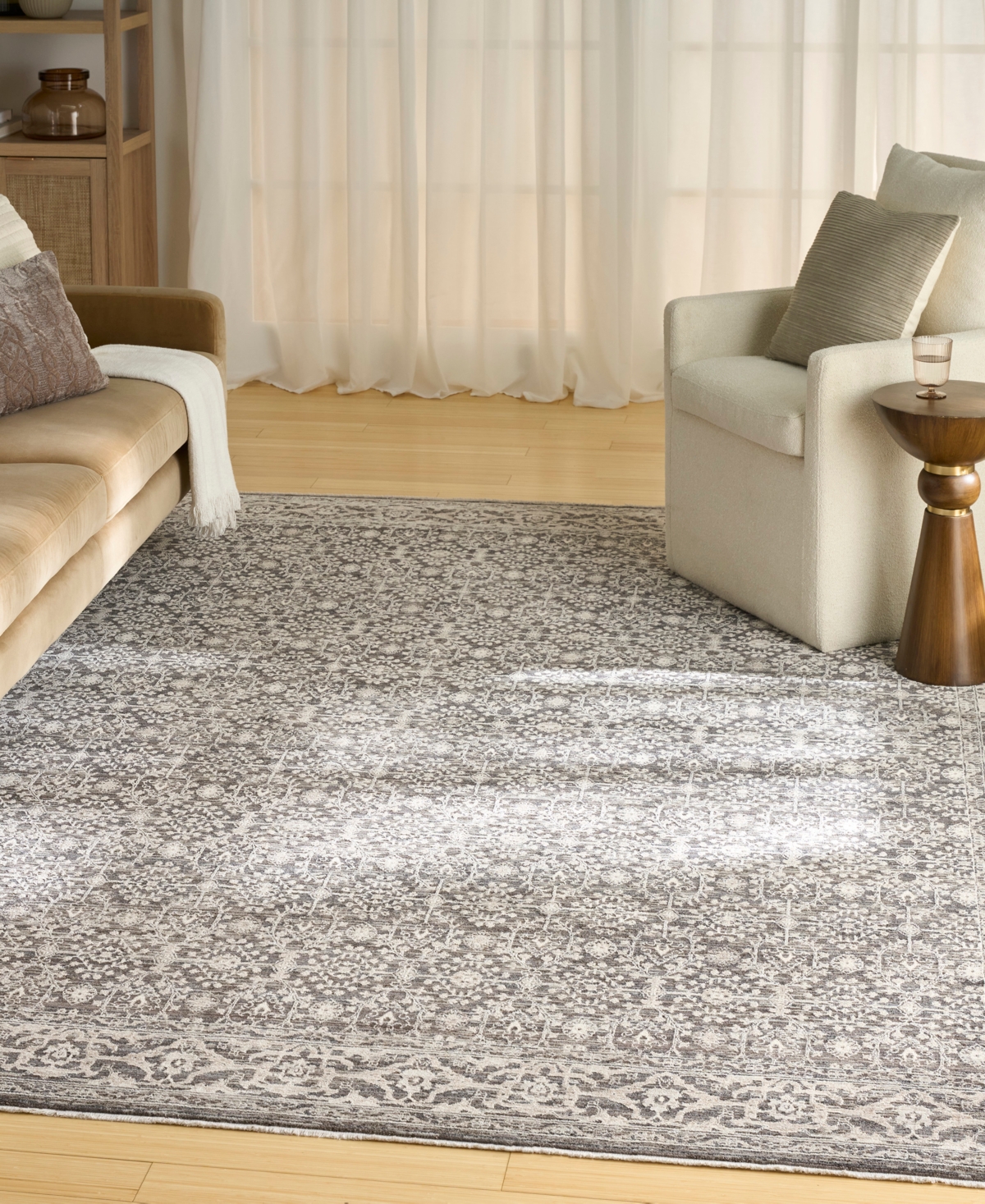 Nourison Home Shadows Shw04 6'x9' Area Rug In Gray