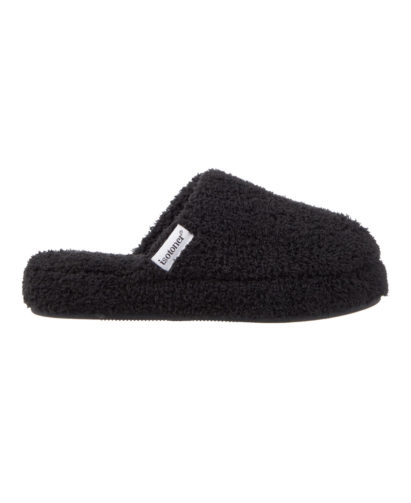 Женские сабо Isotoner Signature Cozy Plush Terry Knit Joey Clog Slippers, цвет: Чёрный — фото 2