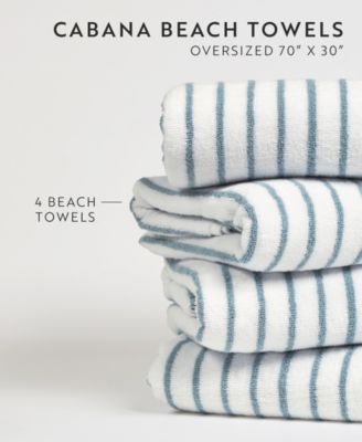 Cabana Stripe Cotton Beach Towels Set,  30" x 70"