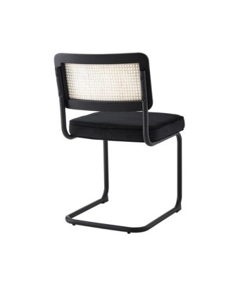 Set of Two Velvet Upholstered Dining Side Chairs with Stylish Design