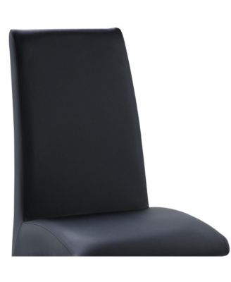 Set of Two Faux Leather Dining Side Chairs with Cushioned Seat and Back