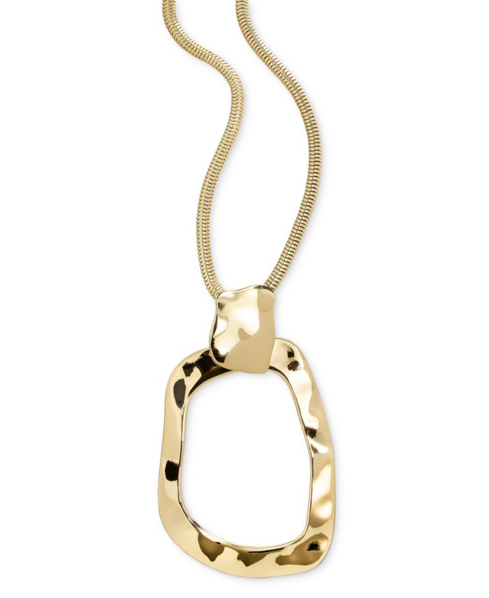 I.N.C. International Concepts Chunky Hammered Link Long Pendant Necklace