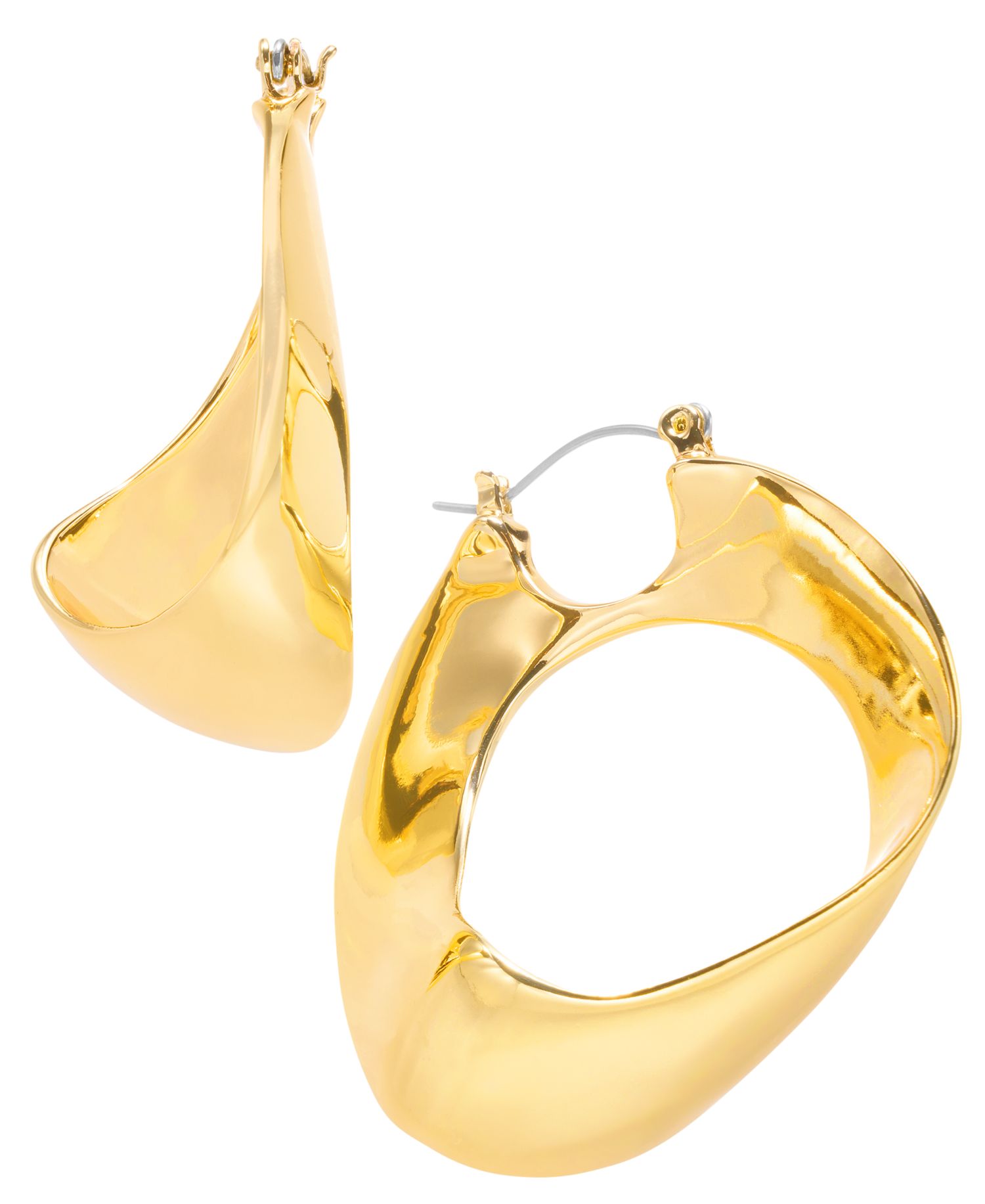 Gold-Tone Twisted Hoop Earrings