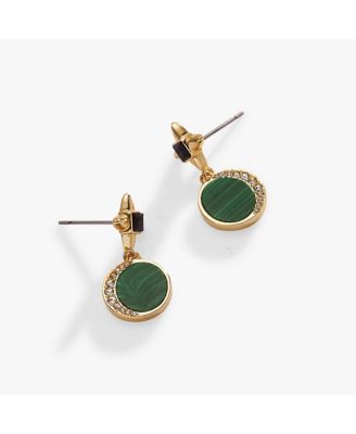 Malachite Fashion Double Drop Earring