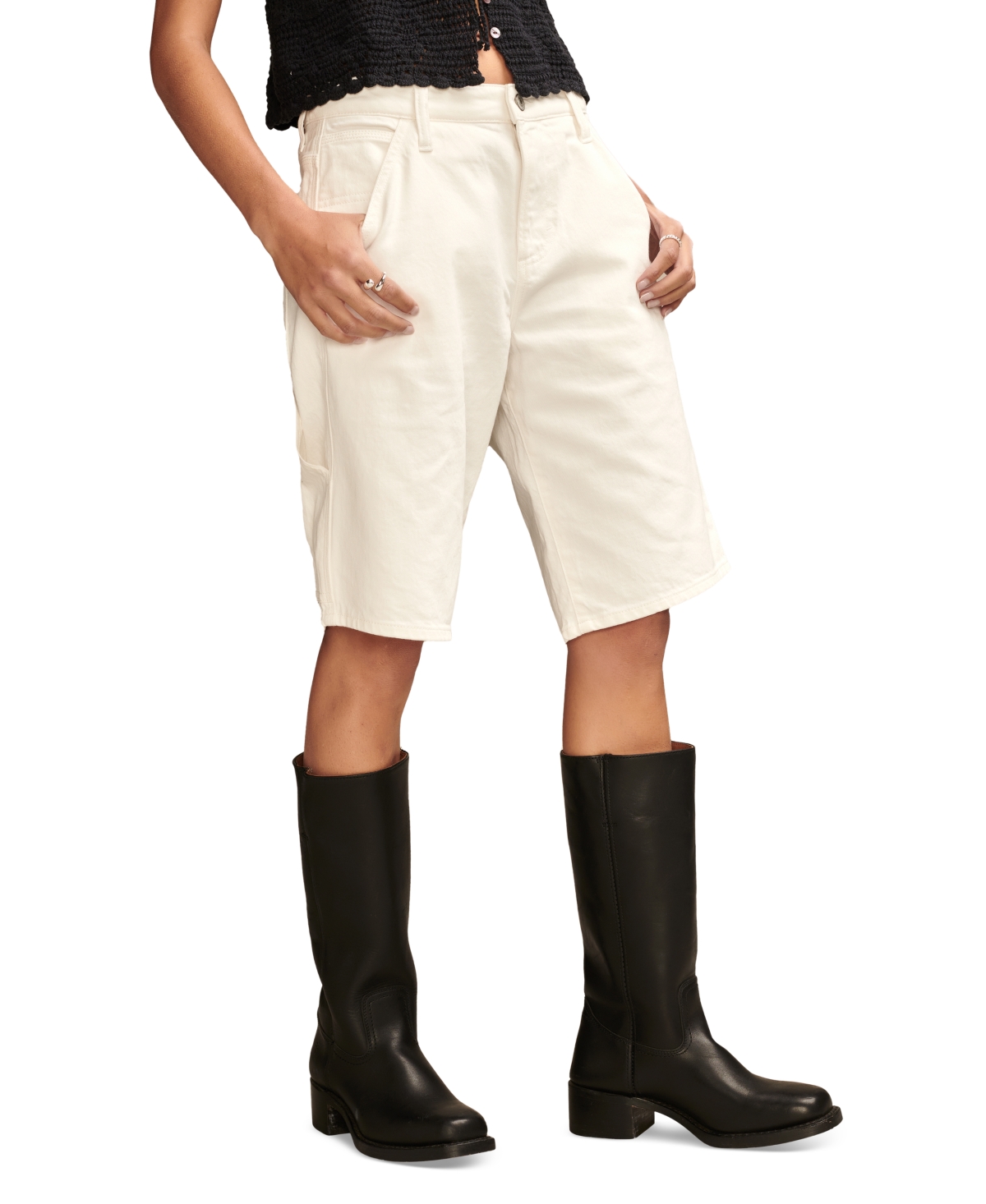 LUCKY BRAND WOMEN'S LOOSE HIGH-RISE BERMUDA SHORTS 