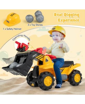 Kids Ride On Bulldozer Toy Play Truck with Adjustable Bucket Aged 3+ Years Old