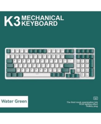 100 Keys Mechanical Keyboard Wired Backlight Keyboard Customized E-sports Office Game Computer Keyboard Metal Panel (green)