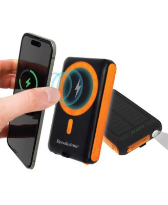 5,000mAh Solar Powered Magsafe Wireless Charging Multi-Port Power bank with Built-In Flash Light