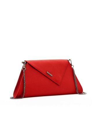 Red Clutch Bag Leather Clutch Purse Crossbody Evening Purse Unique Women's Red Handbag
