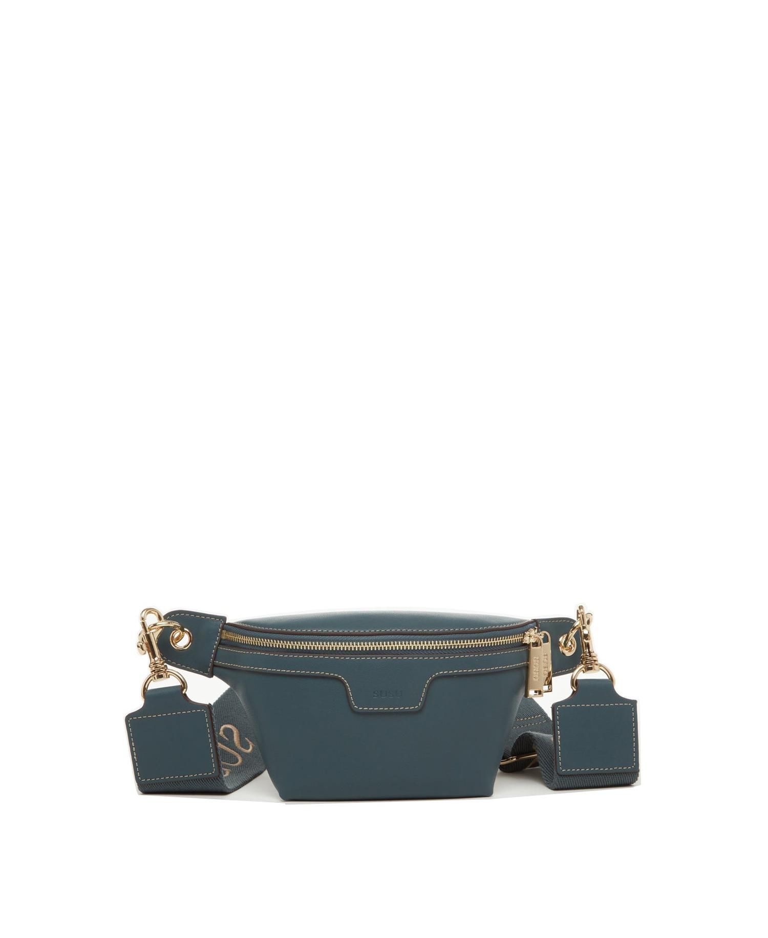 Chest Sling Bag Shoulder Sling Bag Small Blue Leather Crossbody Sling Bag