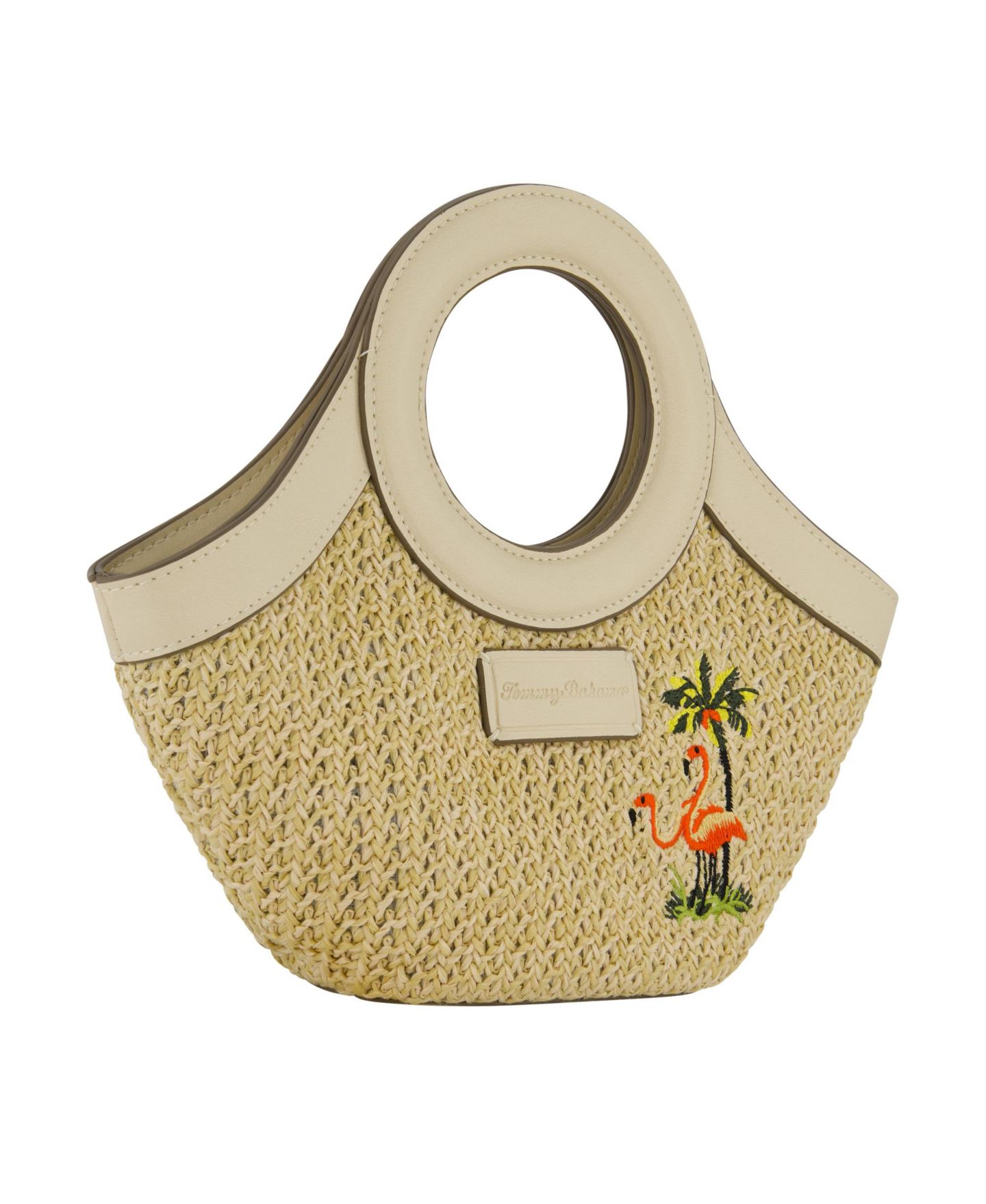Женская сумка Tommy Bahama Flamingo Embroidery Mini Tote, цвет: Кремовый — фото 4