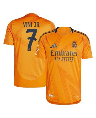adidas - Men's Vini Jr. Orange Real Madrid 2024/25 Away Authentic Jersey