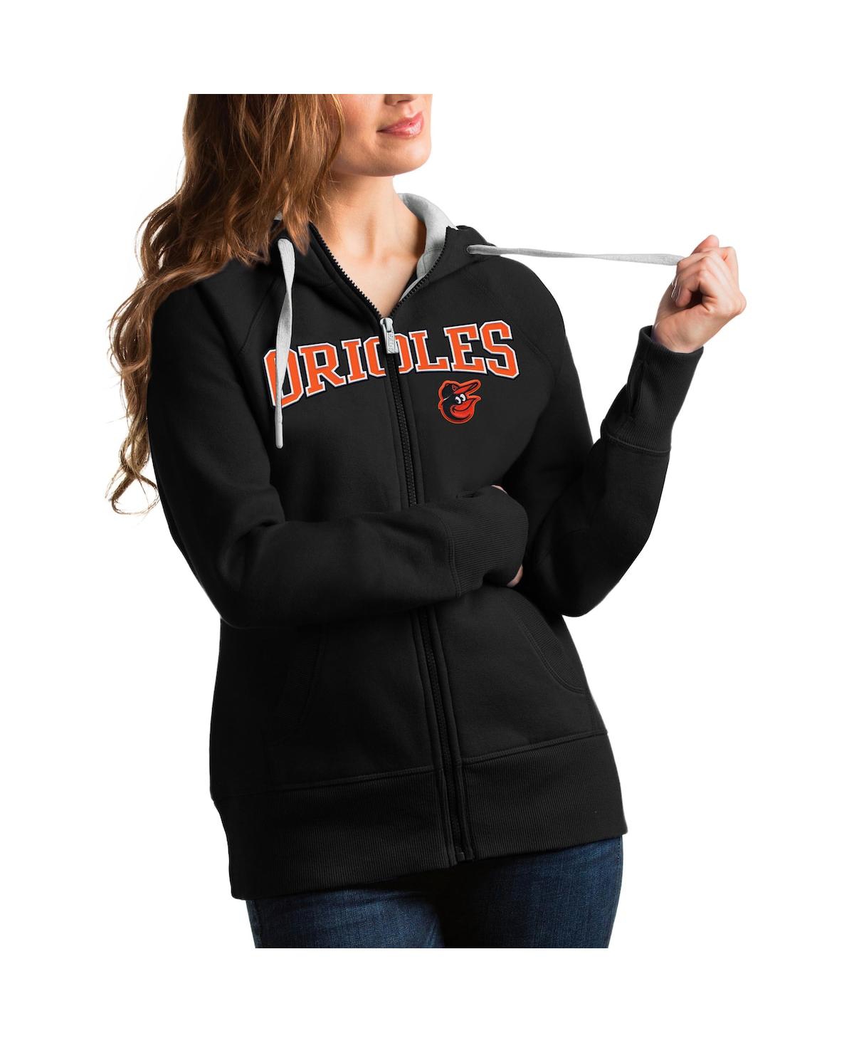 Women's Black Baltimore Orioles Team Logo Victory Full-Zip Hoodie - Black