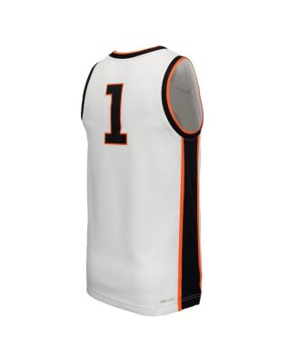 Men's 1 White Oklahoma State Cowboys Replica Basketball Jersey