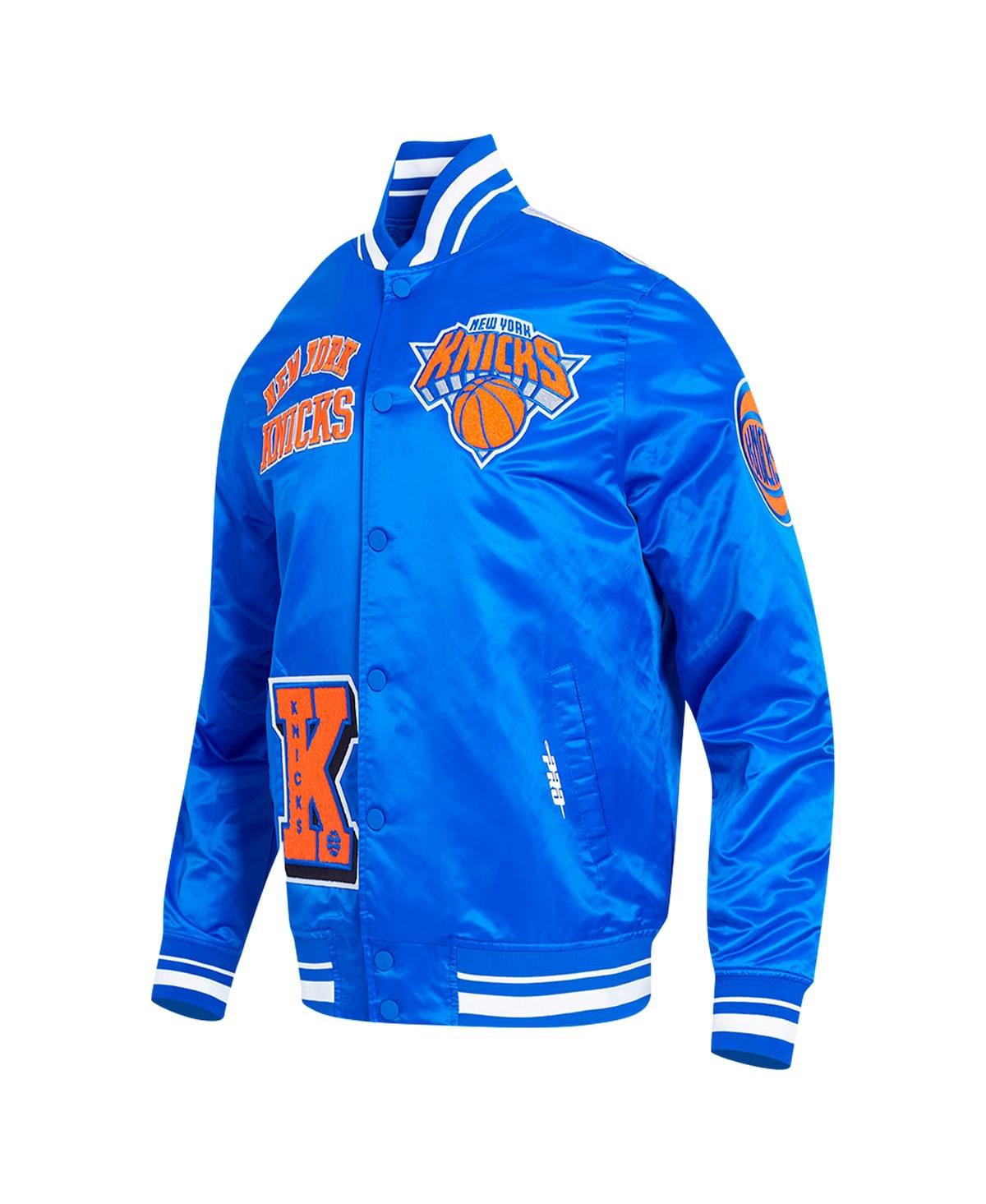Pro Standard Men's Royal New York Knicks Sublimated Satin Full-snap Jacket In Blue