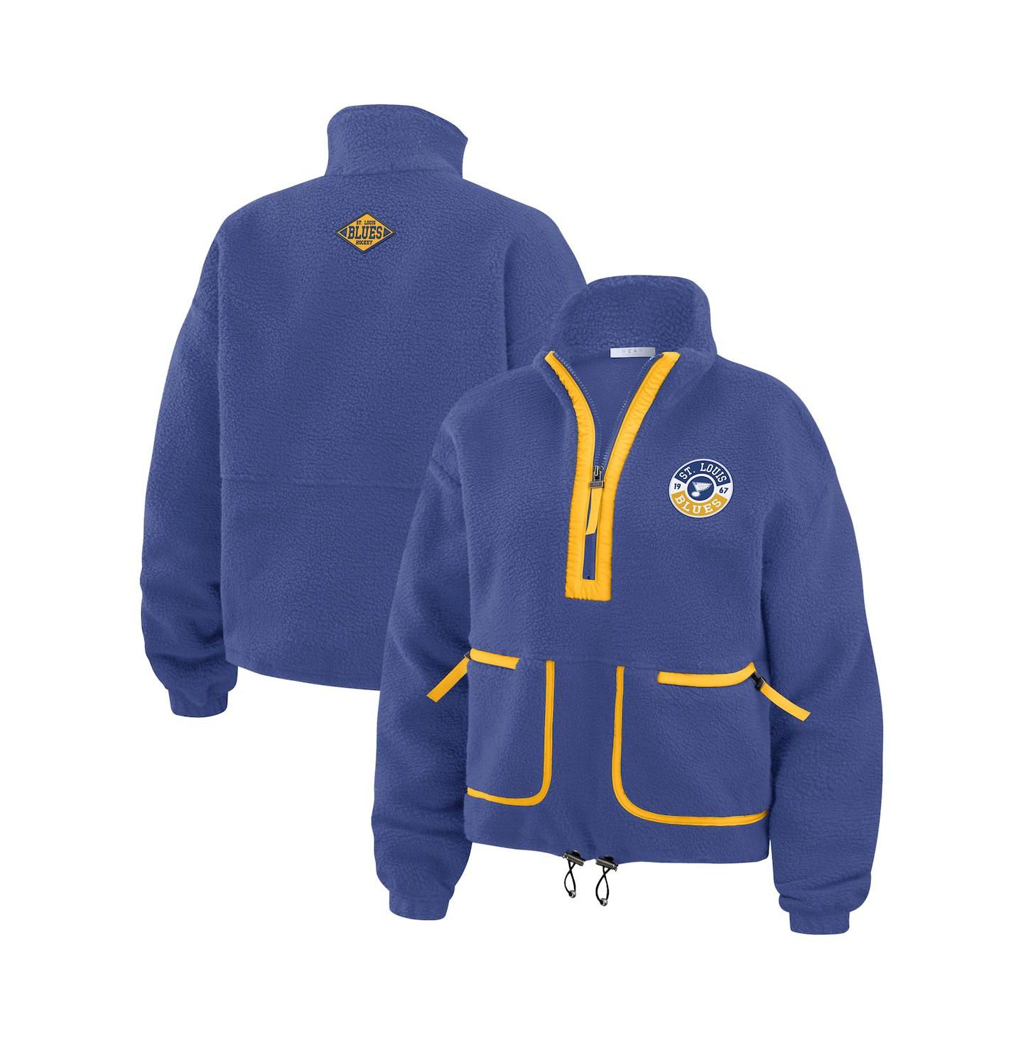 Женская куртка WEAR by Erin Andrews Blue St. Louis Blues Polar Fleece Half-Zip — фото 1