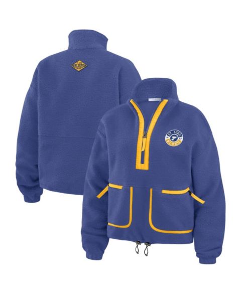 Женские куртки WEAR by Erin Andrews Women's Blue St. Louis Blues Polar Fleece Half-Zip Jacket