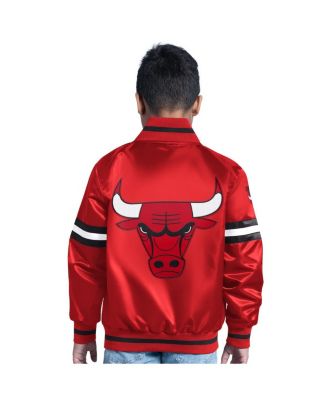 Big Boys and Girls Red Chicago Bulls Scrimmage Full-Snap Varsity Jacket