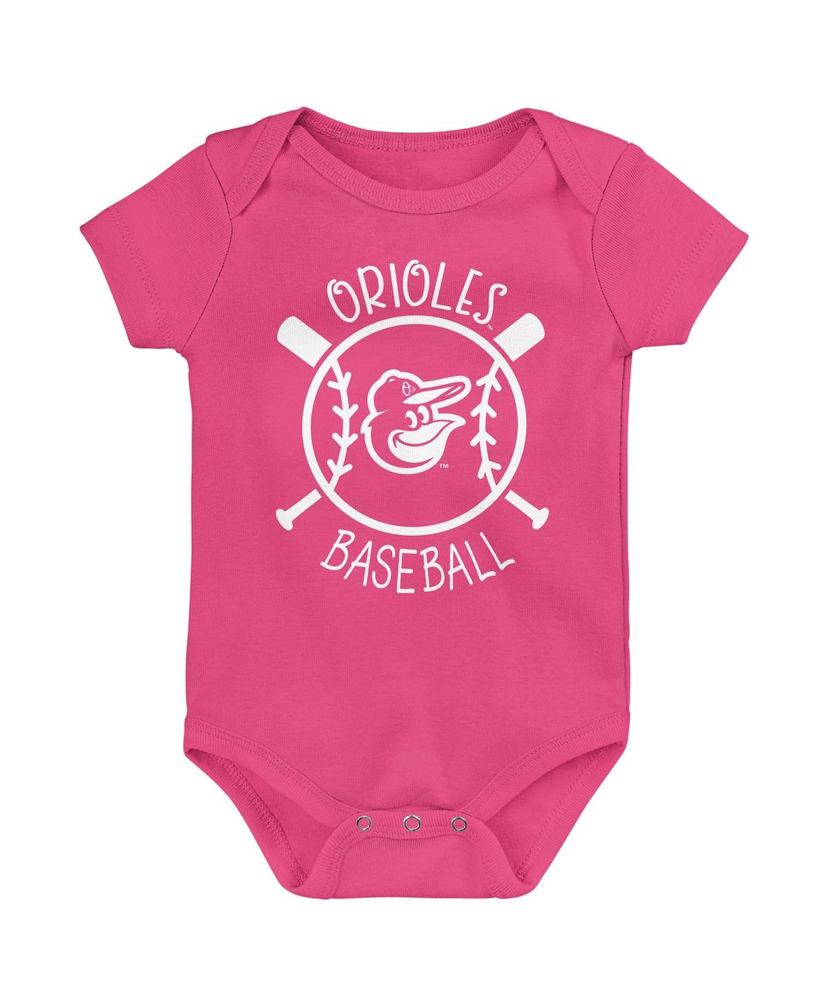 Outerstuff Infant 3-pack Baltimore Orioles Slide Home Bodysuit Set