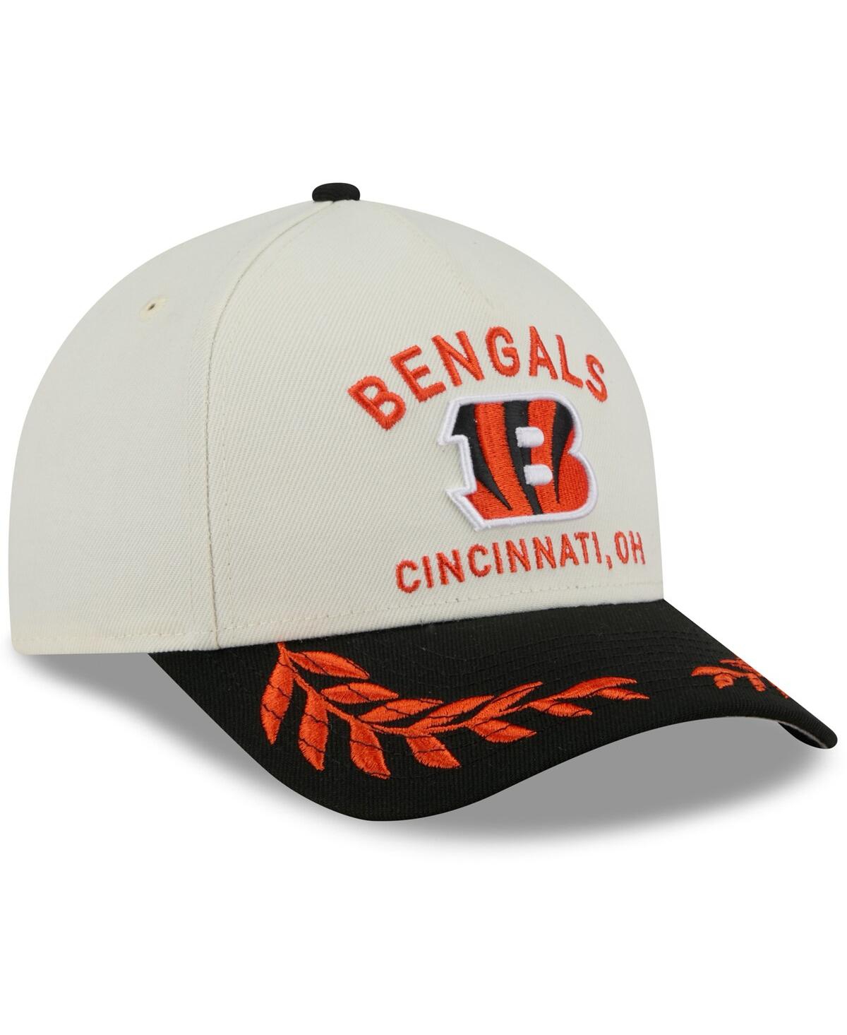 NEW ERA MEN'S CREAM/BLACK CINCINNATI BENGALS 2025 NFL DRAFT 9FORTY A-FRAME M-CROWN ADJUSTABLE HAT 