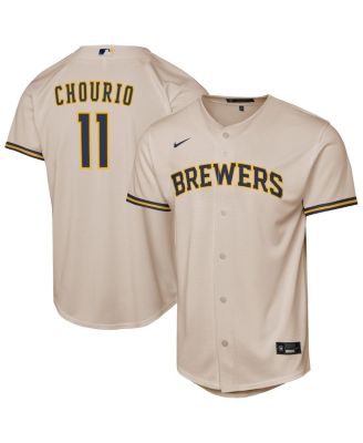 Nike - Big Boys and Girls Jackson Chourio Cream Milwaukee Brewers Home Replica Player Jersey
