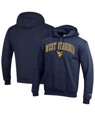 Champion - Men's Navy West Virginia Mountaineers Arched Logo Fleece Pullover Hoodie