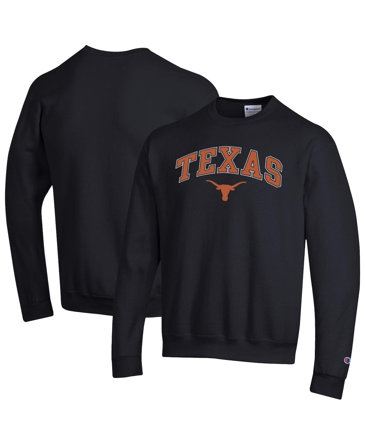 Champion Men's Texas Orange Texas Longhorns Arch Over Logo Pullover Sweatshirt - Black