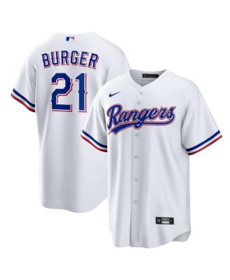 Nike - Men's Jake Burger White Texas Rangers Home Replica Jersey