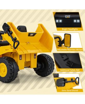 12V Caterpillar Licensed Kids Ride on Dump Truck with Tiltable Bump Bed