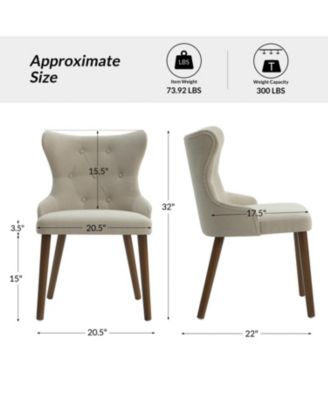 Set of 2 polyester Pedro Mid-Century Modern Waterproof Button-Tufted Dining Chair