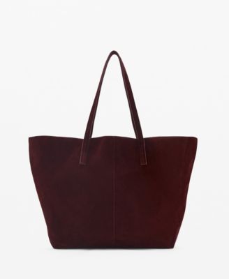 MANGO - Women's Suede Shopper Bag