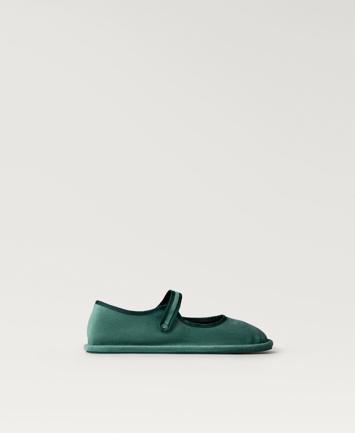 Shop Mango Women's Velour Buckle Ballet Flats