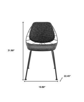 Set of 2 Leaf Fabric Dining Chairs for Kitchen or Dining Room Seating