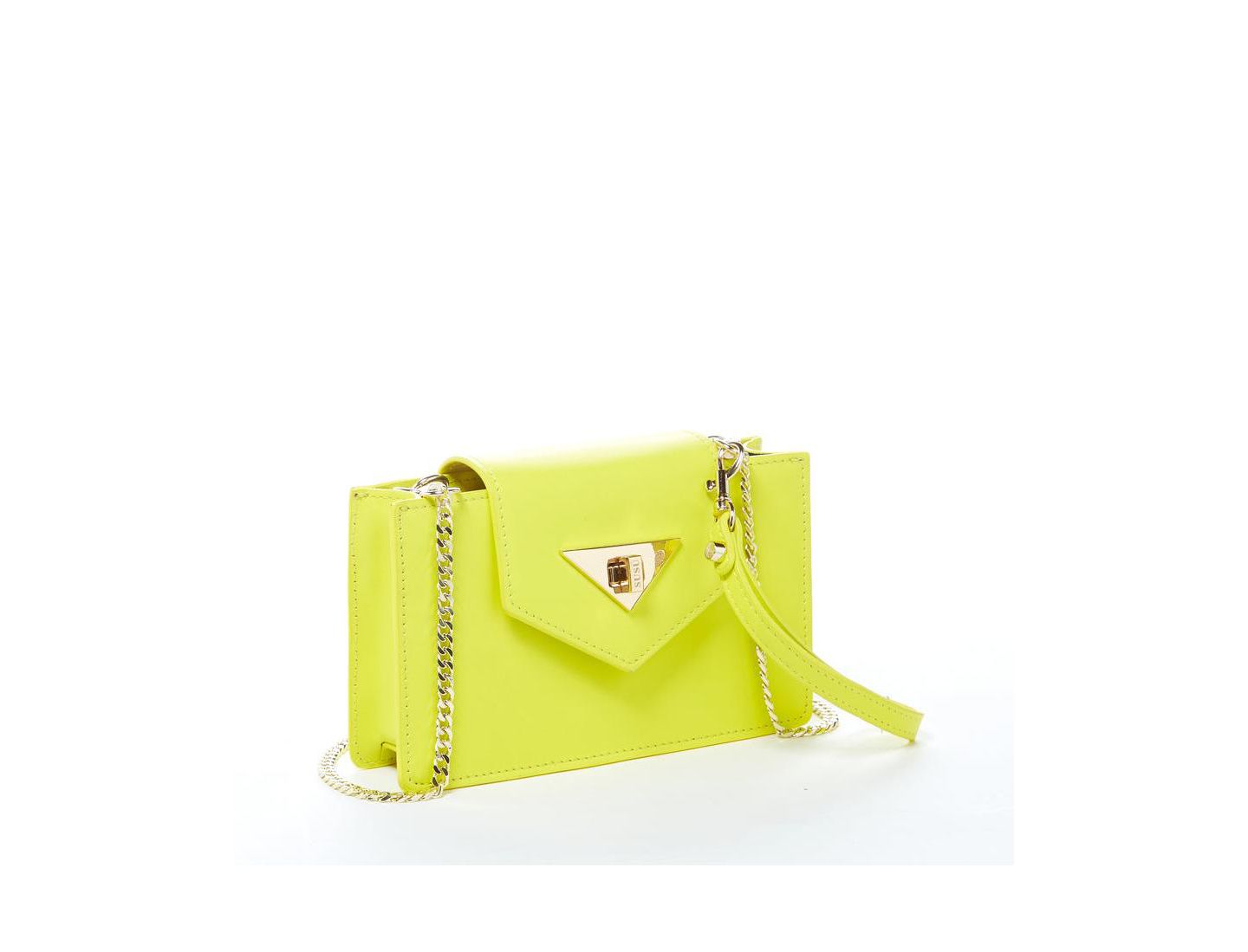 Женская сумка SUSU Bright Yellow Mini Crossbody Purse Chain Strap Leather Wristlet Handbag, цвет: Жёлтый — фото 3