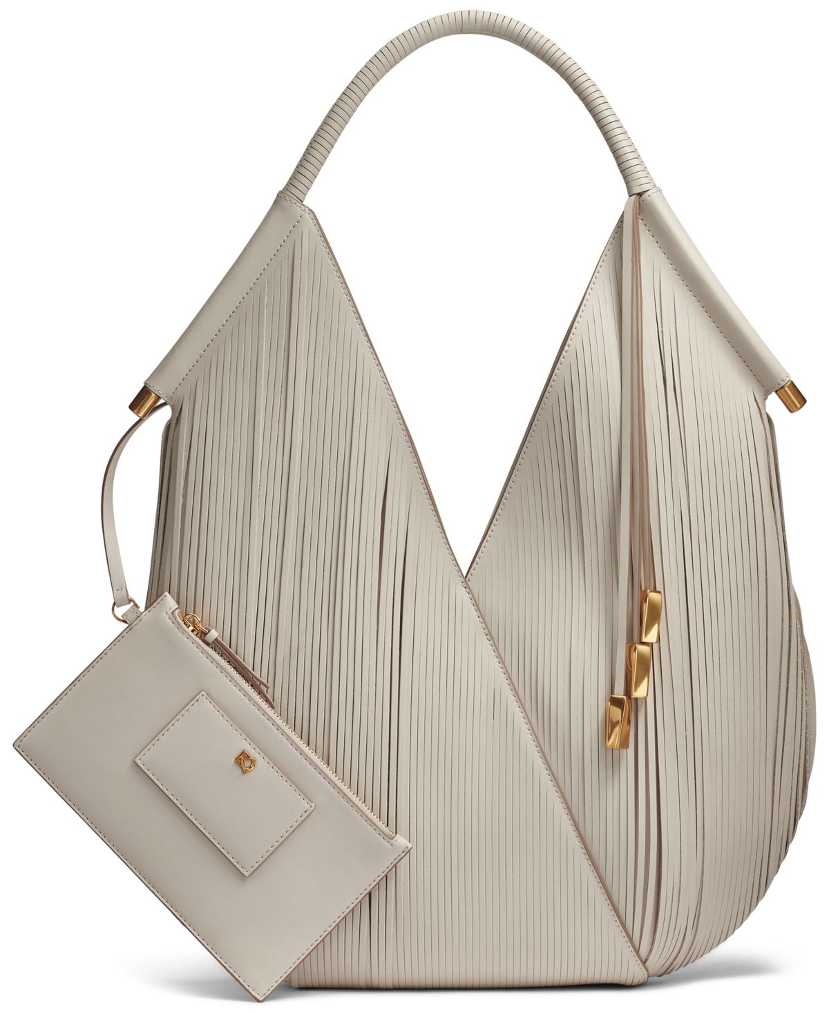 Donna Karan Baldwin Large Laser-cut Shoulder With Leather Wrapped Rounded Handle