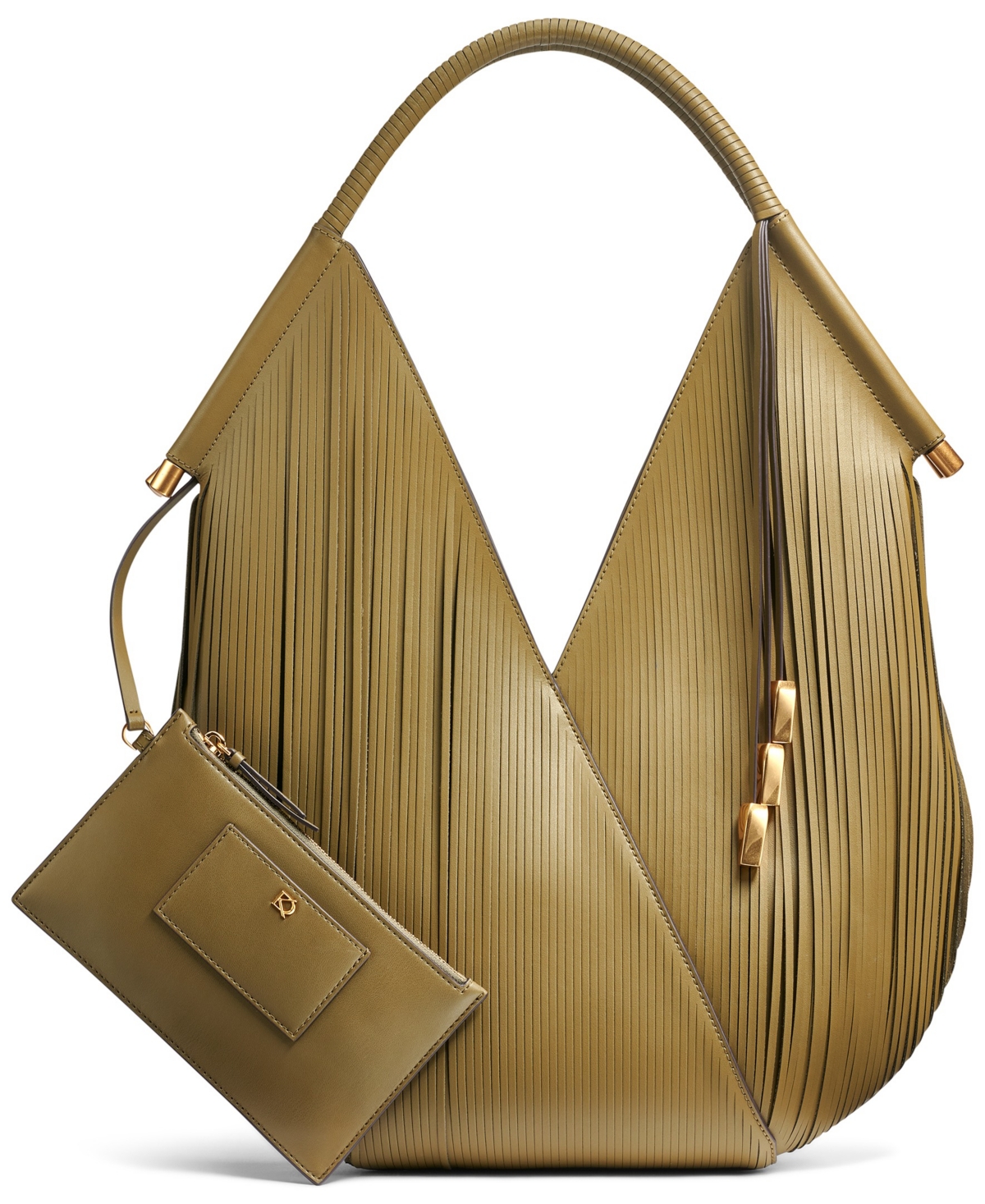 Donna Karan Baldwin Large Laser-cut Shoulder With Leather Wrapped Rounded Handle
