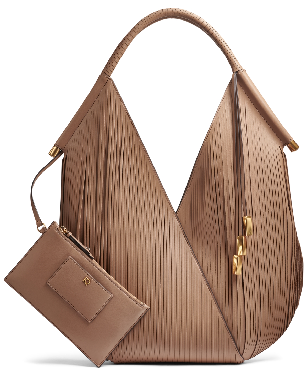 Donna Karan Baldwin Large Laser-cut Shoulder With Leather Wrapped Rounded Handle