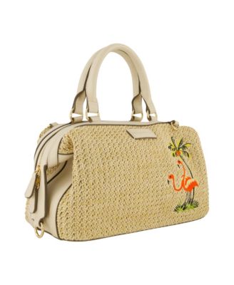 Flamingo Embroidery Satchel