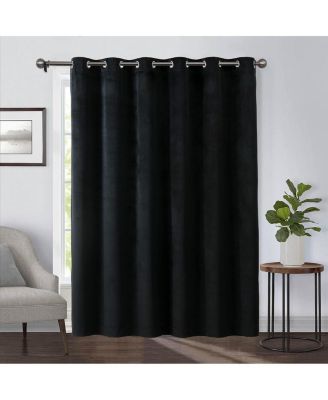 Heavyweight Wide Width 84-Inches Velvet Curtains Grommet Top (Single), 84" W x 84" L