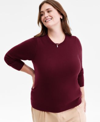Charter Club - Plus Size 100% Cashmere Crewneck Sweater