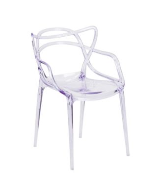 Acrylic Dining Arm Chair with Open Back for Modern Table Seating